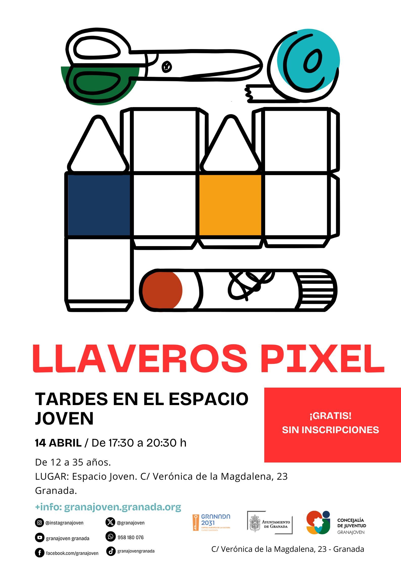 Tardes en el Espacio Joven - LLAVEROS PIXEL 
